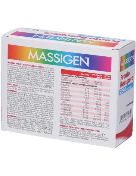 Massigen Pronto Recupero Zero Zuccheri 18 Bustine (Promo)