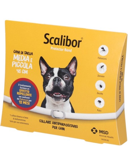 Scalibor Protector Band Collare Antiparassitario Bianco 48cm Cani Taglia Medio Piccola