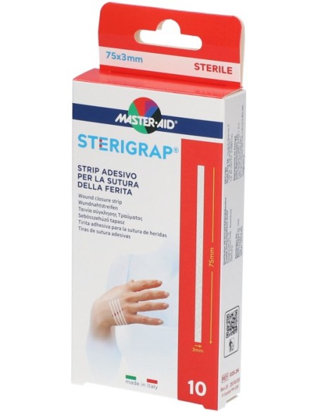 Master-Aid Streigrap Strip Adesivo Sutura Ferite 75x3mm 10 Pezzi