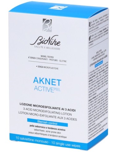 Bionike Aknet Aktive Peel 10 Salviettine Monouso