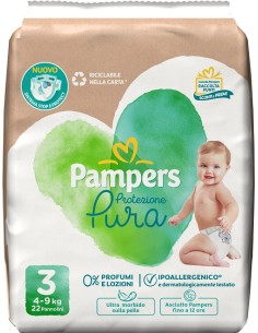 PAMPERS PROTEZIONE PURA MIDI PANNOLINI 22 PEZZI