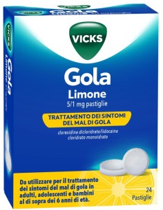 Vicks Gola 24 Pastiglie Limone