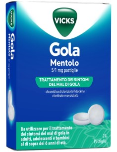 Vicks Gola 24 Pastiglie Mentolo
