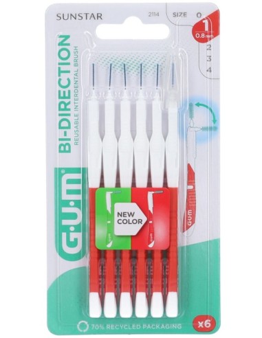 Gum Bi-Direction Scovolino Interdentale 6 Pezzi