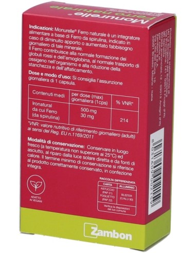 Monurelle Ferro Naturale 30 Capsule